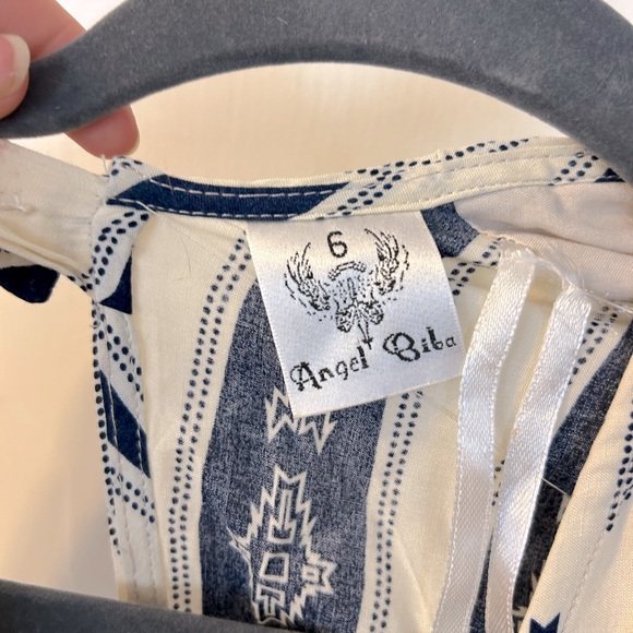 Cream and Navy Patterned Boutique Romper - Picture 4 of 5